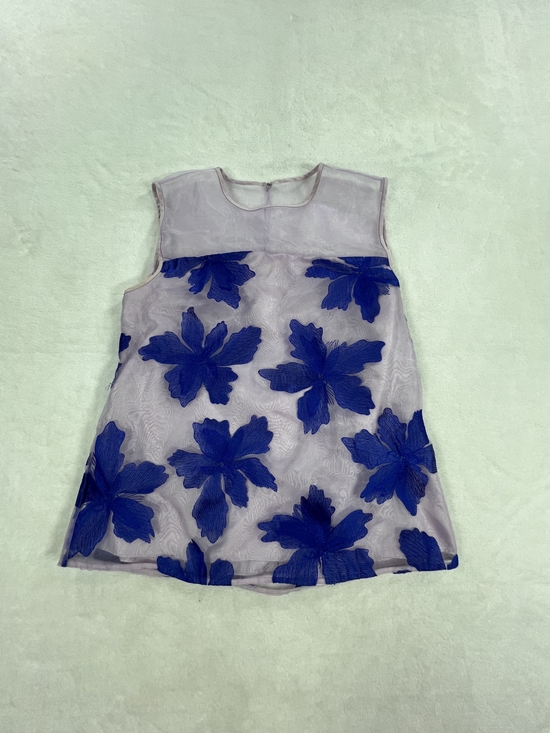Rebecca Taylor Tops - Rebecca Taylor Lavender Blue Floral Applique Sleeveless Blouse Top 6 215035T248